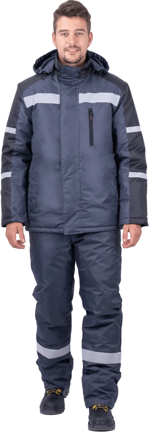 Костюм РОУД зимний, т.серый-черный Кос 491
