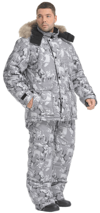 Костюм ХАНТЕР утеплённый, волки (серый) Кос 463