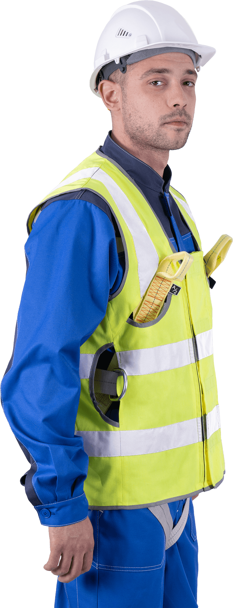 Жилет-накидка сигнальный для страховочной привязи, от механических воздействий и ОПЗ, флуоресцентный жёлтый Жил 522