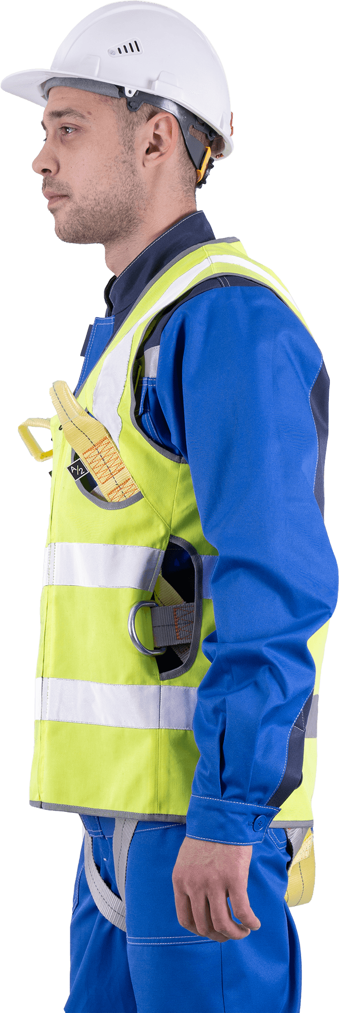 Жилет-накидка сигнальный для страховочной привязи, от механических воздействий и ОПЗ, флуоресцентный жёлтый Жил 522