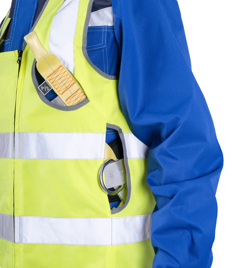 Жилет-накидка сигнальный для страховочной привязи, от механических воздействий и ОПЗ, флуоресцентный жёлтый Жил 522