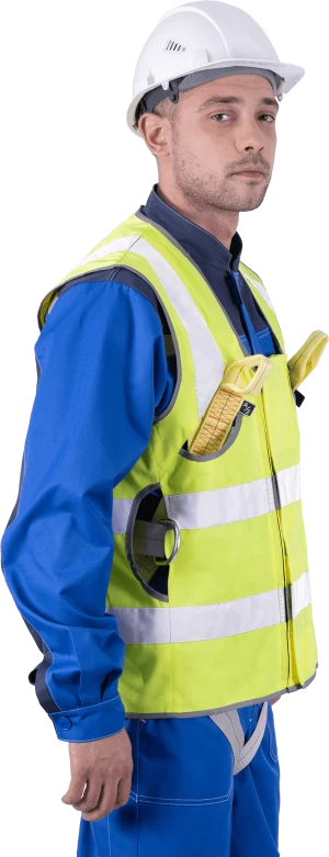 Жилет-накидка сигнальный для страховочной привязи, от механических воздействий и ОПЗ, флуоресцентный жёлтый Жил 522