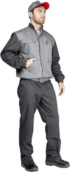 Костюм мужской НАВИГАТОР-2 от механических воздействий и ОПЗ (куртка, полукомбинезон), серый Кос 556