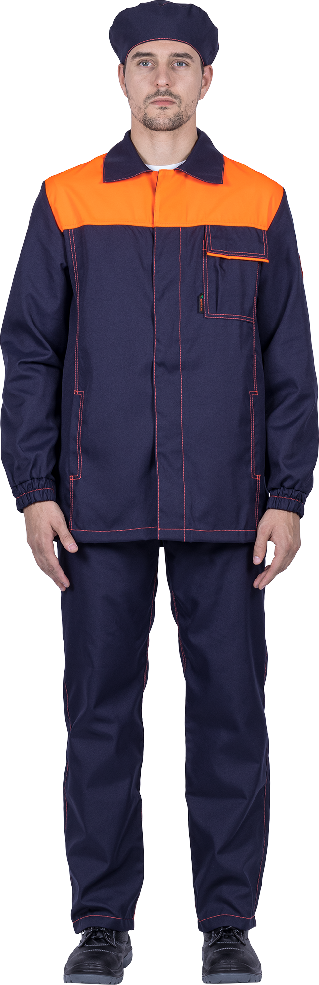 Костюм мужской ХИМОС (куртка, брюки, берет) от растворов кислот и щелочей, механических воздействий Кос 035