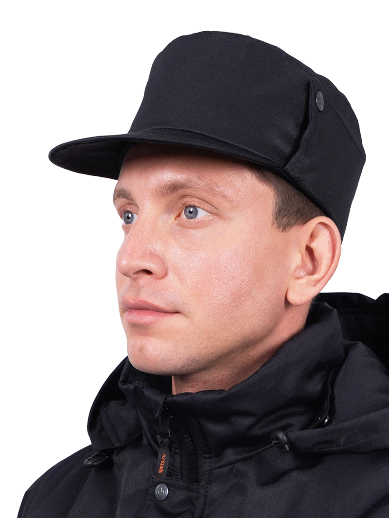 Кепка ОХРАНА зимняя, черный Шап 307