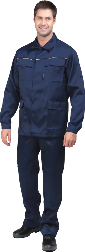 Костюм мужской от механических воздействий и ОПЗ (куртка, полукомбинезон), темно-синий Кос 520